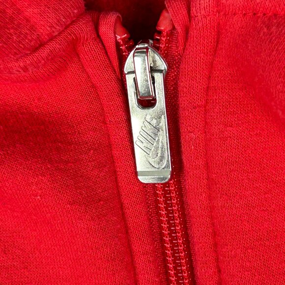 Nike Hooded Sweatshirt Size 4XS Little Boys Club Fleece Zip Front Red Jacket - Picture 5 of 10